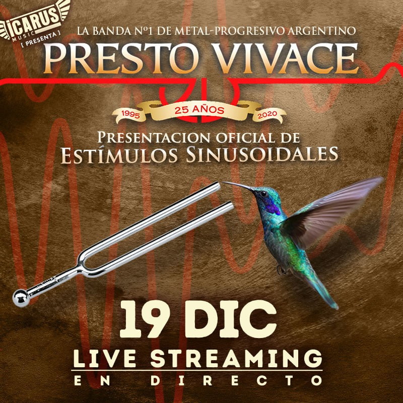 Presto Vivace: Estímulos Sinusoidales y un streaming “Live real” para cerrar el año 2020