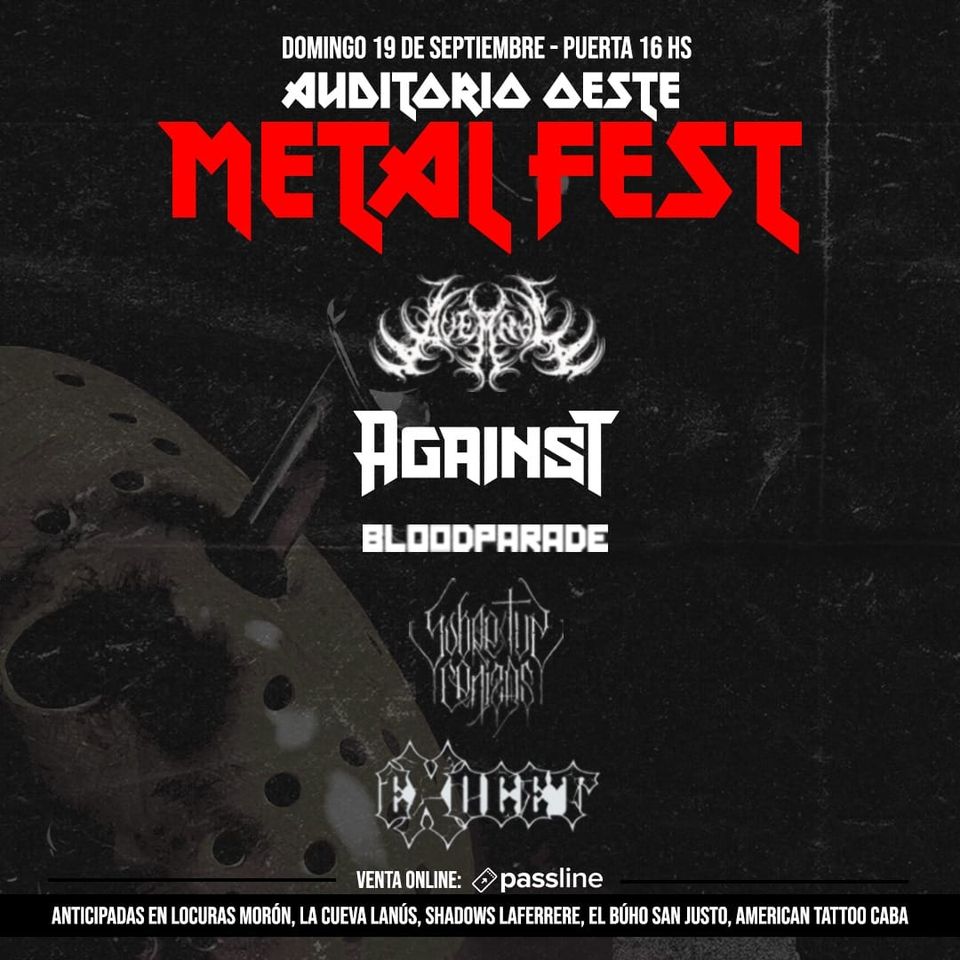 Auditorio Oeste Metal Fest: cinco bandas se preparan para cambiarte la cara este domingo