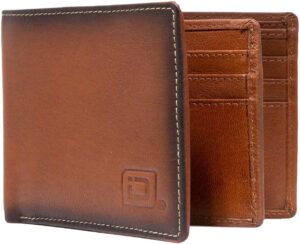 billetera de cuero con bloqueo rfid visible