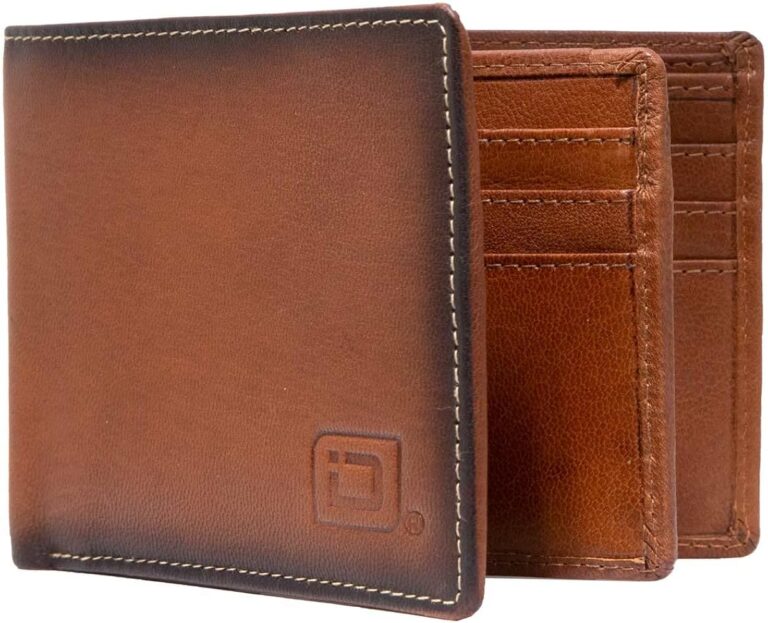 billetera de cuero con bloqueo rfid visible