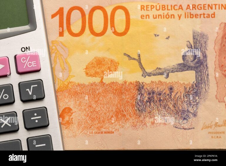 Qué Significa Sueldo Bruto y Cómo Se Calcula en Argentina 2 calculadora y billetes argentinos sobre mesa madera