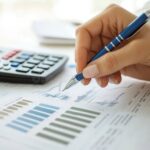 manos-sosteniendo-calculadora-y-documentos-financieros